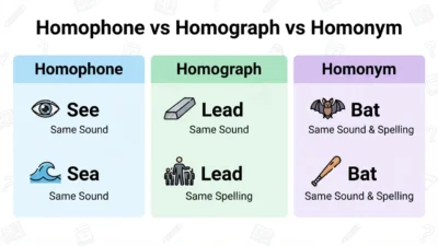 Homophone vs Homograph vs Homonym