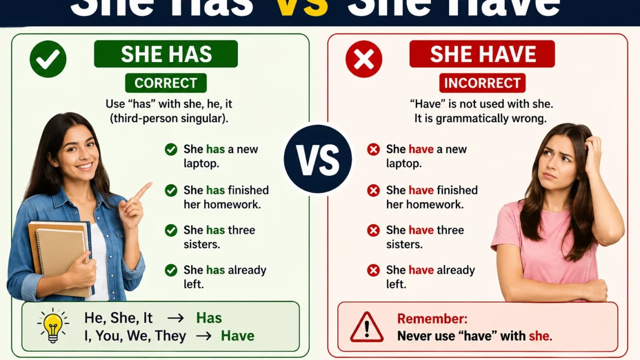 She Has vs She Have