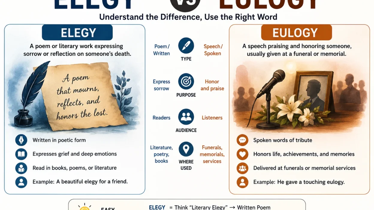 Elegy vs Eulogy
