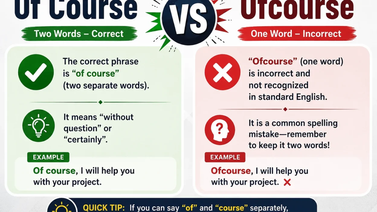 Of Course vs Ofcourse